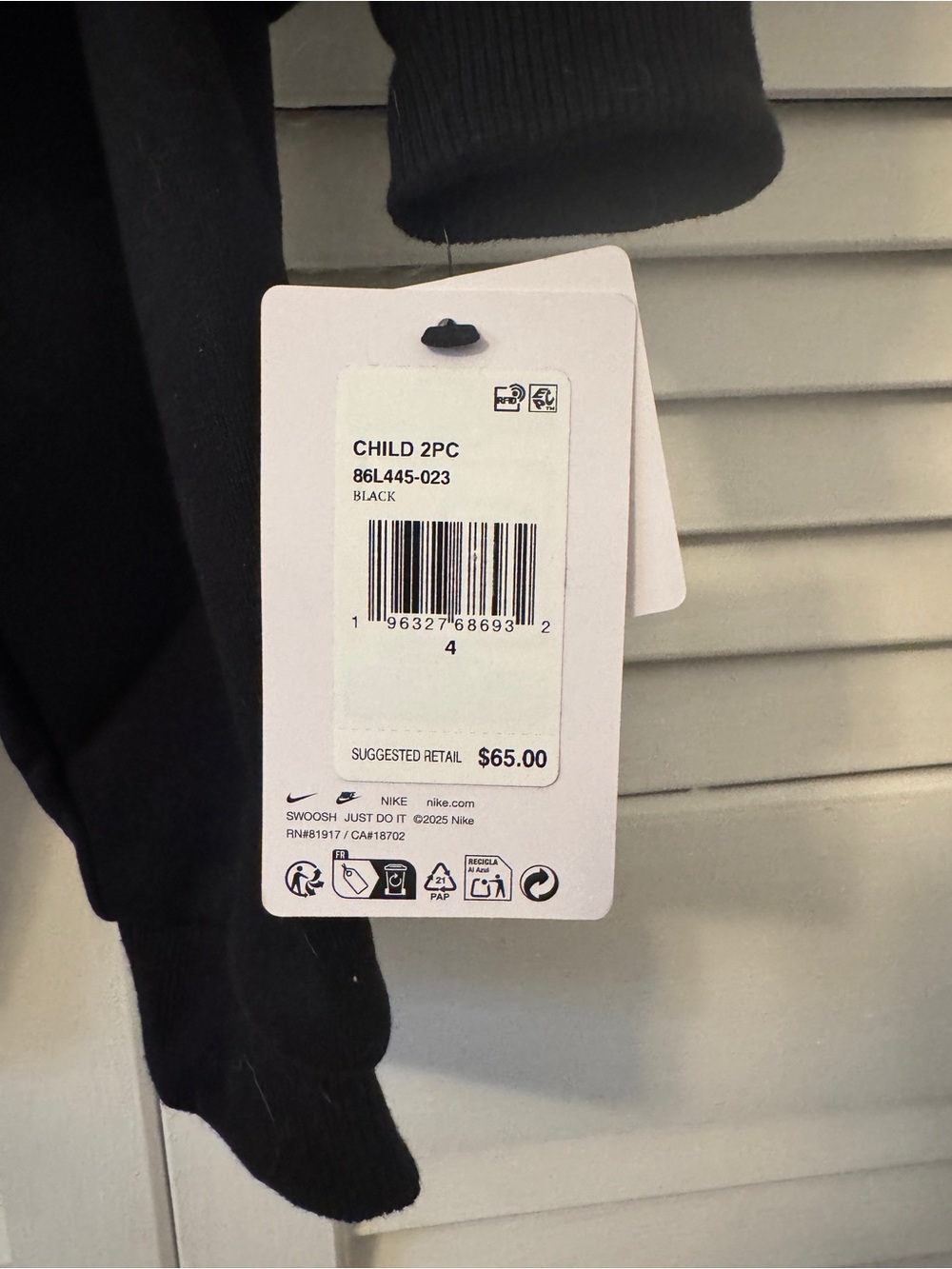 Nike Black Kids Matching Hoodie & Joggers Set Size 4 - Picture 2 of 3